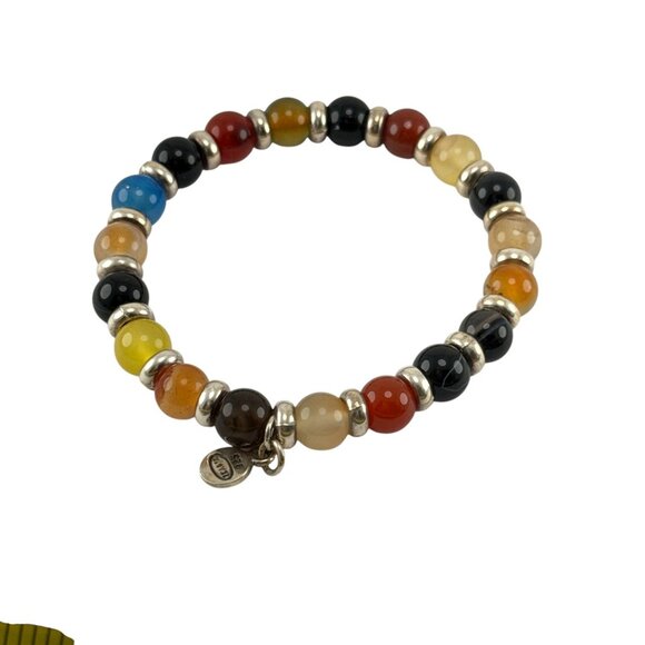 Natural Stone Chakra Healing Bracelet Sterling Silver Spacer Beads - Picture 4 of 6